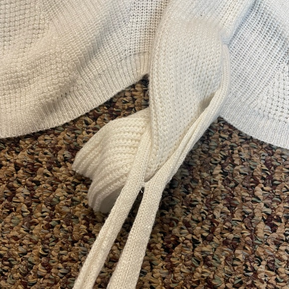 Express White Sweater Top with Fun Sleeves, Size xs - Picture 7 of 7